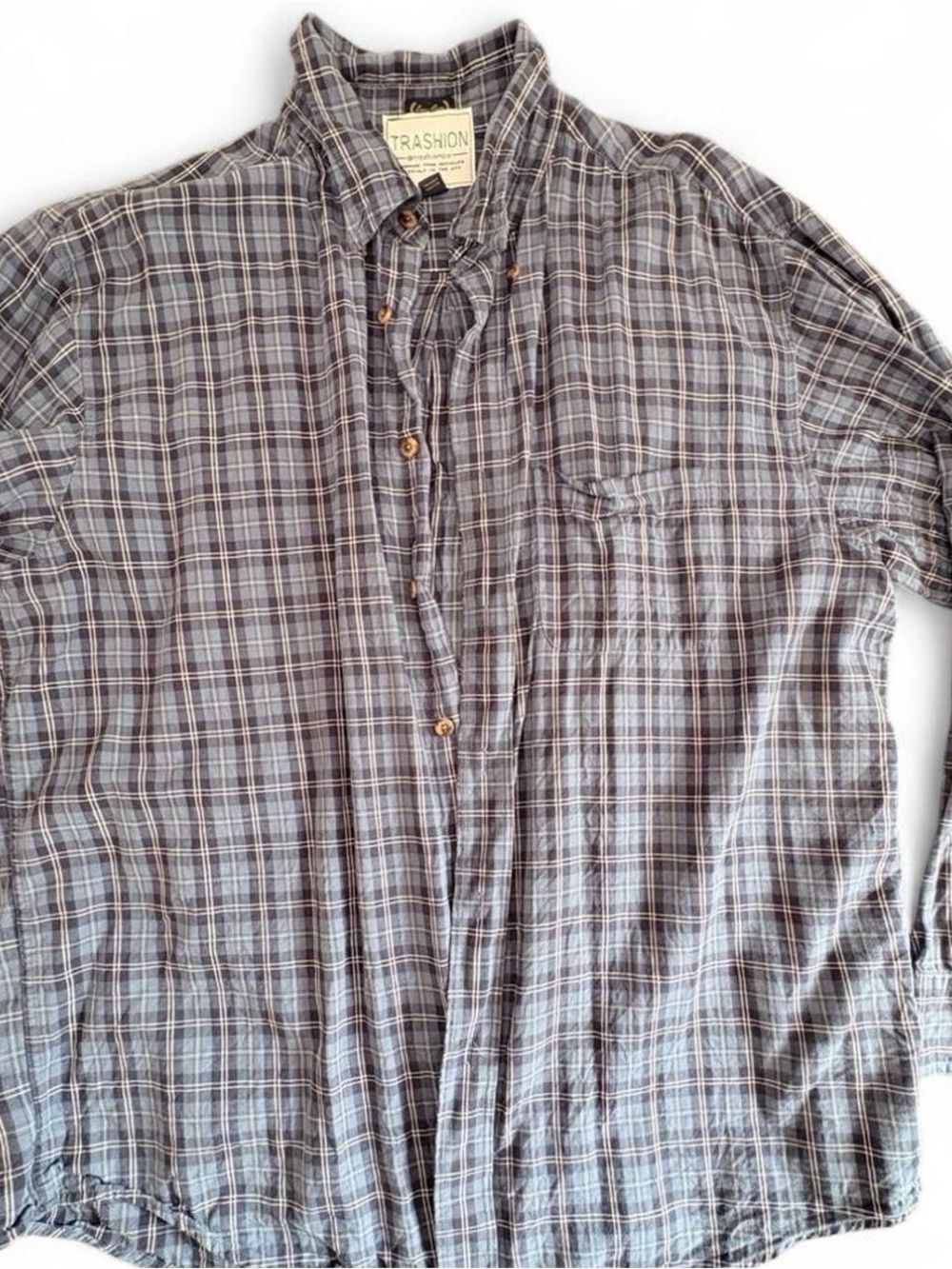 Women’s Gray Plaid Flannel Shirt